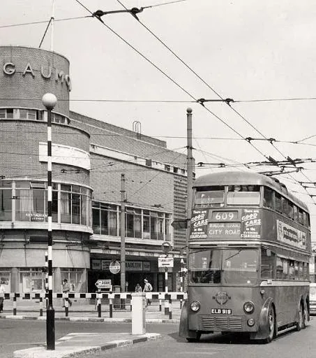 An older photograph of a north London high street