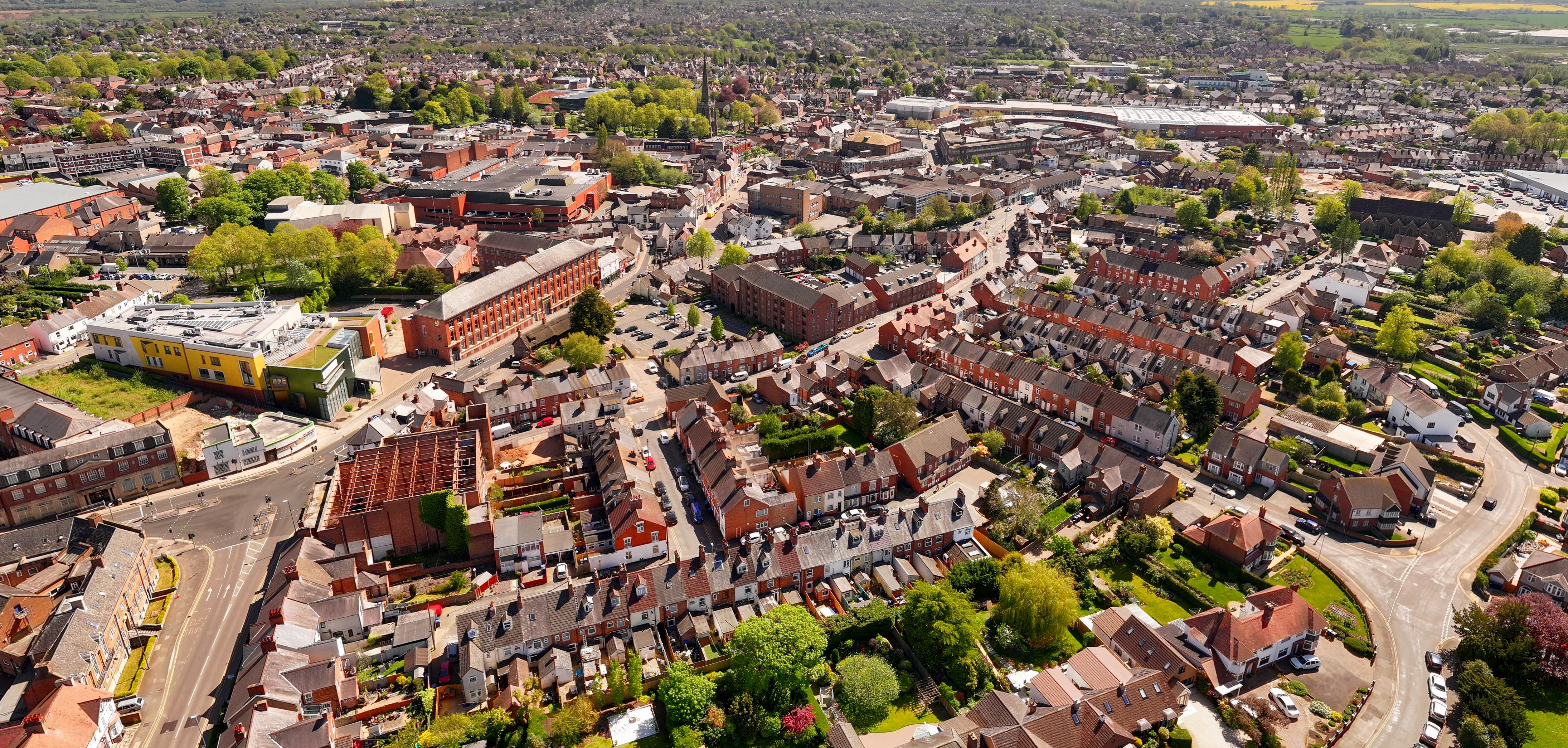 Aerial view of Hinckley properties